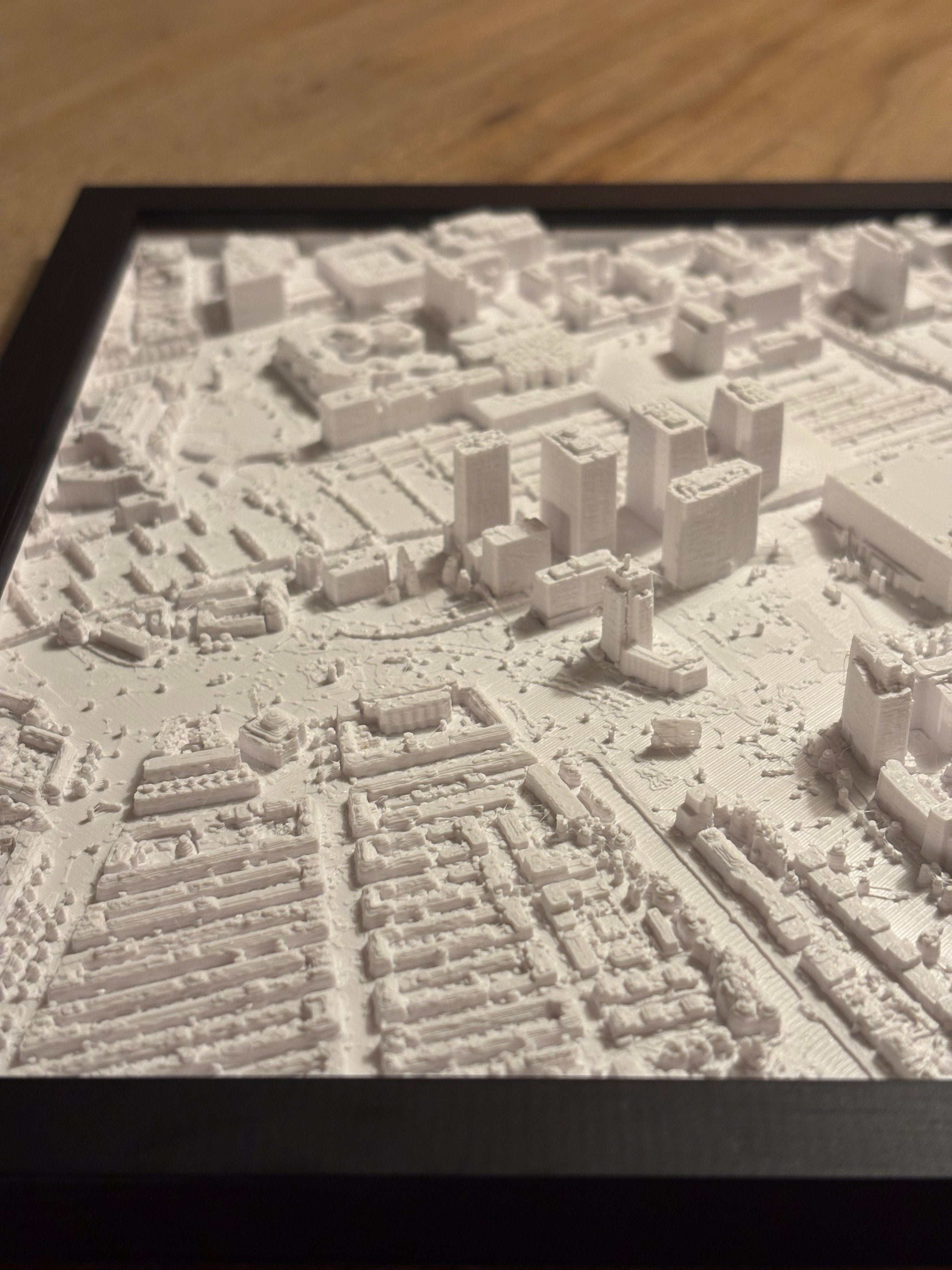 Utrecht, Moskeeplein | 3D kaart met lijst | Cadeau voor samenwonen