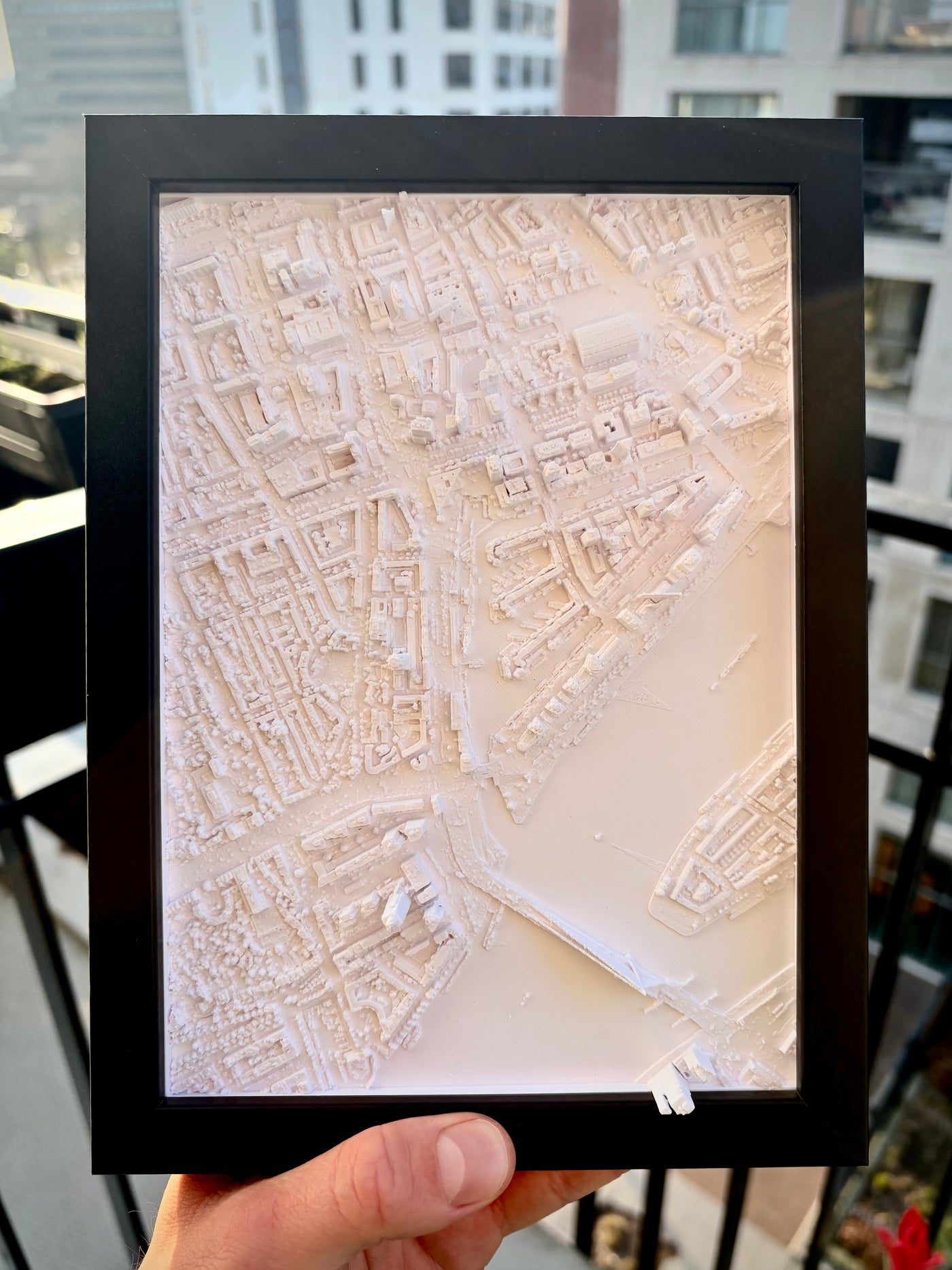 Rotterdam | Erasmus Bridge | 3D map with frame